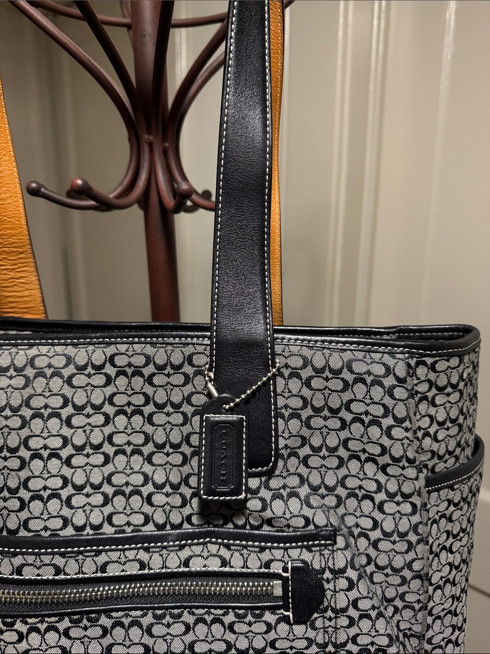 Coach Black & Gray Signature Tote - Picture 2 of 11